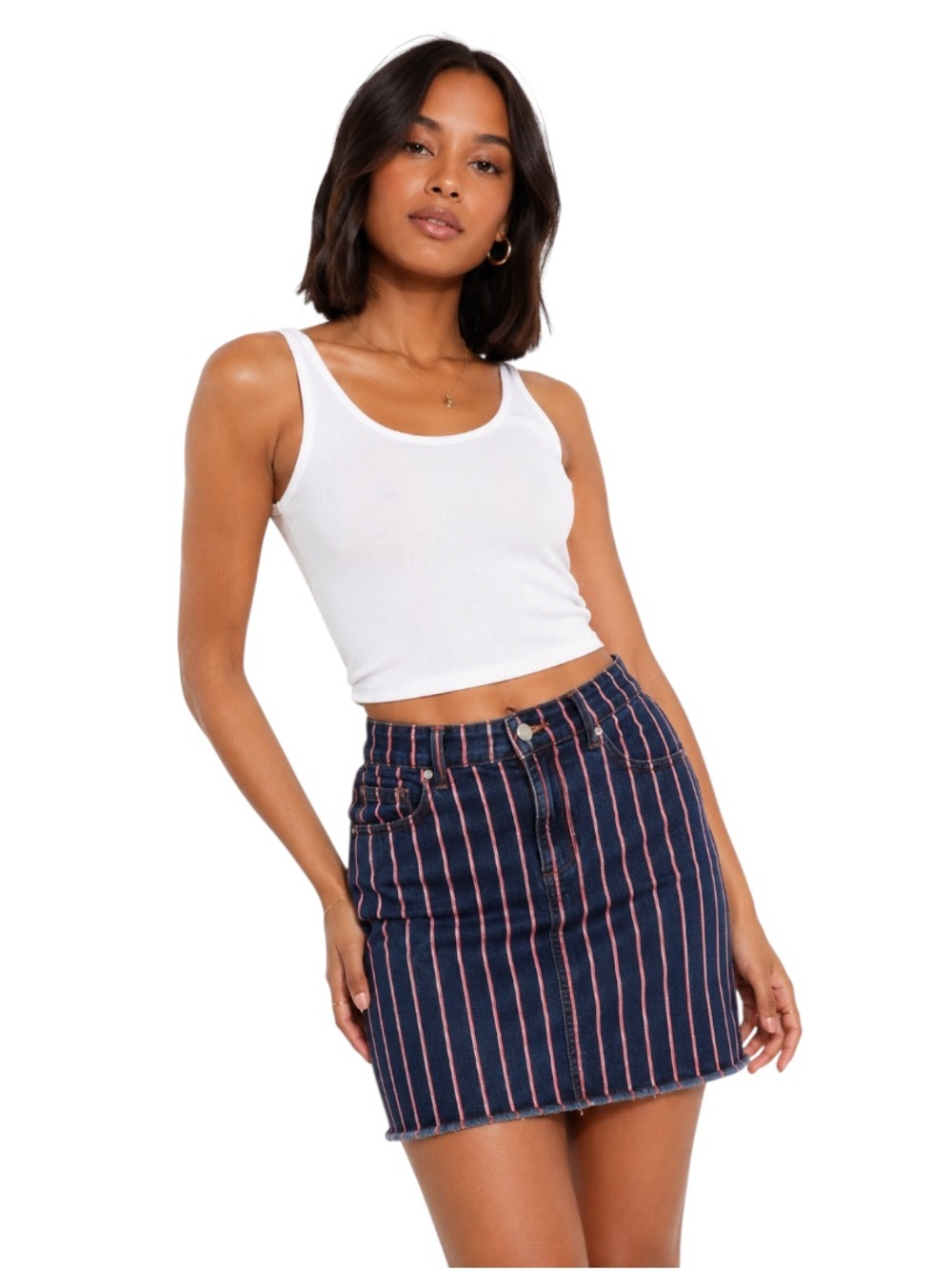 ⭐️ Dynamite ($45) Pinstripe Denim Mini Skirt - W 16